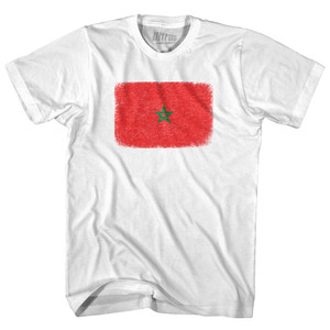 Morocco Country Flag Womens Cotton Junior Cut T-Shirt - White