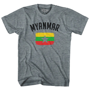 Myanmar Country Flag Heritage Womens Tri-Blend Junior Cut T-Shirt - Athletic Grey Myanmar Country Flag Heritage Womens Tri-Blend Junior Cut T-Shirt - Athletic Grey