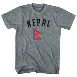 Nepal Country Flag Heritage Womens Tri-Blend Junior Cut T-Shirt - Athletic Grey Nepal Country Flag Heritage Womens Tri-Blend Junior Cut T-Shirt - Athletic Grey