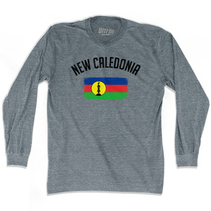 New Caledonia Country Flag Heritage Adult Tri-Blend Long Sleeve T-shirt - Athletic Grey New Caledonia Country Flag Heritage Adult Tri-Blend Long Sleeve T-shirt - Athletic Grey