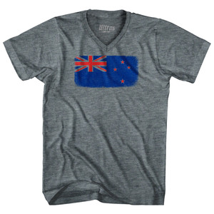 New Zealand Country Flag Tri-Blend V-neck Womens Junior Cut T-shirt - Athletic Grey New Zealand Country Flag Tri-Blend V-neck Womens Junior Cut T-shirt - Athletic Grey