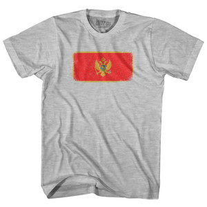Montenegro Country Flag Adult Cotton T-shirt - Grey Heather Montenegro Country Flag Adult Cotton T-shirt - Grey Heather