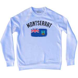 Montserrat Country Flag Heritage Adult Tri-Blend Sweatshirt - White Montserrat Country Flag Heritage Adult Tri-Blend Sweatshirt - White