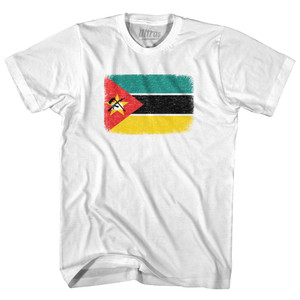 Mozambique Country Flag Youth Cotton T-shirt - White Mozambique Country Flag Youth Cotton T-shirt - White
