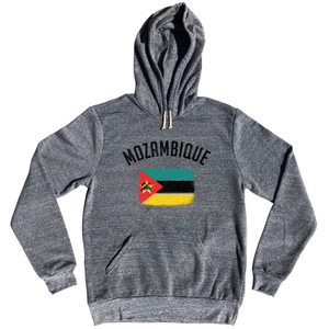 Mozambique Country Flag Heritage Tri-Blend Hoodie - Athletic Grey Mozambique Country Flag Heritage Tri-Blend Hoodie - Athletic Grey