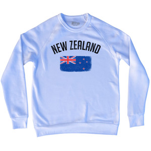 New Zealand Country Flag Heritage Adult Tri-Blend Sweatshirt - White New Zealand Country Flag Heritage Adult Tri-Blend Sweatshirt - White