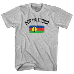 New Caledonia Country Flag Heritage Adult Cotton T-shirt - Grey Heather New Caledonia Country Flag Heritage Adult Cotton T-shirt - Grey Heather