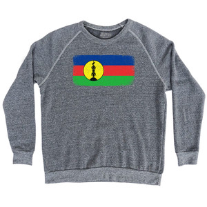 New Caledonia Country Flag Adult Tri-Blend Sweatshirt - Athletic Grey New Caledonia Country Flag Adult Tri-Blend Sweatshirt - Athletic Grey
