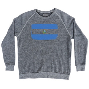 Nicaragua Country Flag Adult Tri-Blend Sweatshirt - Athletic Grey Nicaragua Country Flag Adult Tri-Blend Sweatshirt - Athletic Grey