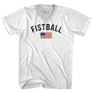 United States of America Fistball Country Flag Adult Tri-Blend V-neck T-shirt - White United States of America Fistball Country Flag Adult Tri-Blend V-neck T-shirt - White