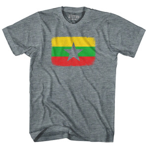 Myanmar Country Flag Womens Tri-Blend Junior Cut T-Shirt - Athletic Grey Myanmar Country Flag Womens Tri-Blend Junior Cut T-Shirt - Athletic Grey