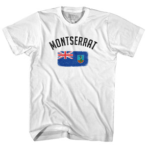 Montserrat Country Flag Heritage Womens Cotton Junior Cut T-Shirt - White Montserrat Country Flag Heritage Womens Cotton Junior Cut T-Shirt - White