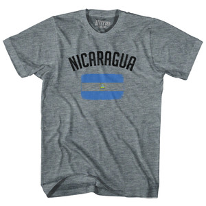 Nicaragua Country Flag Heritage Womens Tri-Blend Junior Cut T-Shirt - Athletic Grey Nicaragua Country Flag Heritage Womens Tri-Blend Junior Cut T-Shirt - Athletic Grey