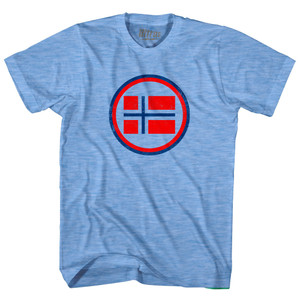 Norway Flag Adult Tri-Blend T-shirt - Athletic Blue
