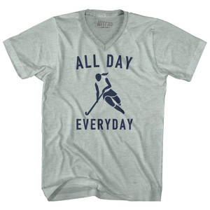 All Day Everyday Hockey Adult Tri-Blend V-neck T-shirt - Athletic Cool Grey All Day Everyday Hockey Adult Tri-Blend V-neck T-shirt - Athletic Cool Grey