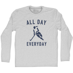 All Day Everyday Hockey Adult Cotton Long Sleeve T-shirt - Grey Heather All Day Everyday Hockey Adult Cotton Long Sleeve T-shirt - Grey Heather