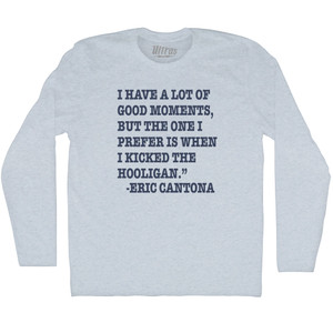 Eric Cantona Adult Tri-Blend Long Sleeve T-shirt - Athletic White Eric Cantona Adult Tri-Blend Long Sleeve T-shirt - Athletic White