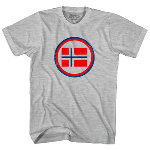 Norway Flag Adult Cotton T-shirt - Grey Heather