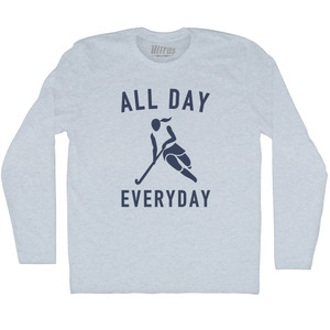 All Day Everyday Hockey Adult Tri-Blend Long Sleeve T-shirt - Athletic White