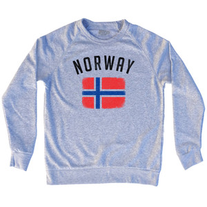 Norway Country Flag Heritage Adult Tri-Blend Sweatshirt - Heather Grey Norway Country Flag Heritage Adult Tri-Blend Sweatshirt - Heather Grey