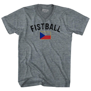 Czech Republic Fistball Country Flag Tri-Blend V-neck Womens Junior Cut T-shirt - Athletic Grey Czech Republic Fistball Country Flag Tri-Blend V-neck Womens Junior Cut T-shirt - Athletic Grey