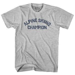 Alpine Skiing Champion Womens Cotton Junior Cut T-Shirt - Grey Heather Alpine Skiing Champion Womens Cotton Junior Cut T-Shirt - Grey Heather