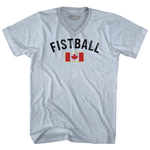 Canada Fistball Country Flag Adult Tri-Blend V-neck T-shirt - Athletic White Canada Fistball Country Flag Adult Tri-Blend V-neck T-shirt - Athletic White