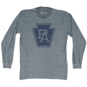 Pennsylvania PA Crest Adult Tri-Blend Long Sleeve T-shirt - Athletic Grey Pennsylvania PA Crest Adult Tri-Blend Long Sleeve T-shirt - Athletic Grey