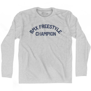 BMX Freestyle Champion Adult Cotton Long Sleeve T-shirt - Grey Heather BMX Freestyle Champion Adult Cotton Long Sleeve T-shirt - Grey Heather