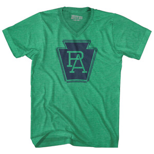 Pennsylvania PA Crest Adult Tri-Blend V-neck T-shirt - Athletic Green Pennsylvania PA Crest Adult Tri-Blend V-neck T-shirt - Athletic Green