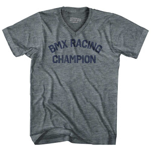 BMX Racing Champion Adult Tri-Blend V-neck T-shirt - Athletic Grey BMX Racing Champion Adult Tri-Blend V-neck T-shirt - Athletic Grey