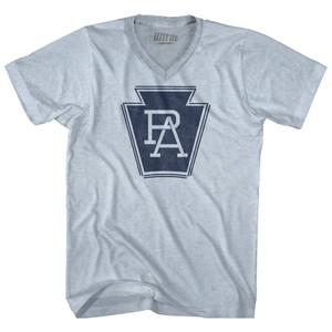 Pennsylvania PA Crest Adult Tri-Blend V-neck T-shirt - Athletic White Pennsylvania PA Crest Adult Tri-Blend V-neck T-shirt - Athletic White