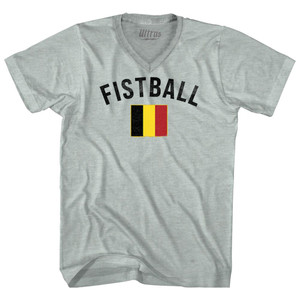 Belgium Fistball Country Flag Adult Tri-Blend V-neck T-shirt - Athletic Cool Grey Belgium Fistball Country Flag Adult Tri-Blend V-neck T-shirt - Athletic Cool Grey