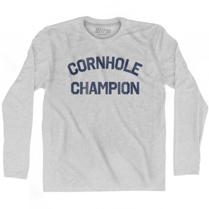 Cornhole Champion Adult Cotton Long Sleeve T-shirt - Grey Heather Cornhole Champion Adult Cotton Long Sleeve T-shirt - Grey Heather