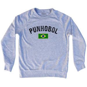 Brazil Punhobol Country Flag Adult Tri-Blend Sweatshirt - Grey Heather Brazil Punhobol Country Flag Adult Tri-Blend Sweatshirt - Grey Heather