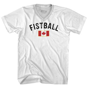 Canada Fistball Country Flag Adult Tri-Blend V-neck T-shirt - White Canada Fistball Country Flag Adult Tri-Blend V-neck T-shirt - White