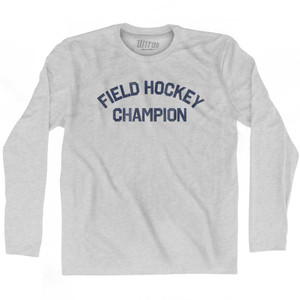 Field Hockey Champion Adult Cotton Long Sleeve T-shirt - Grey Heather Field Hockey Champion Adult Cotton Long Sleeve T-shirt - Grey Heather