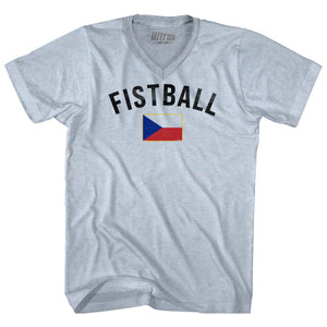 Czech Republic Fistball Country Flag Adult Tri-Blend V-neck T-shirt - Athletic White Czech Republic Fistball Country Flag Adult Tri-Blend V-neck T-shirt - Athletic White