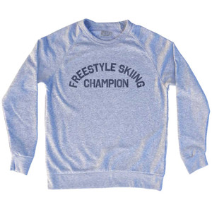 Freestyle Skiing Champion Adult Tri-Blend Sweatshirt - Heather Grey Freestyle Skiing Champion Adult Tri-Blend Sweatshirt - Heather Grey
