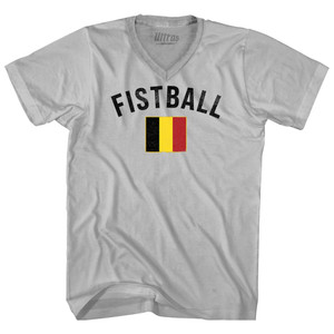 Belgium Fistball Country Flag Adult Tri-Blend V-neck T-shirt - Cool Grey Belgium Fistball Country Flag Adult Tri-Blend V-neck T-shirt - Cool Grey