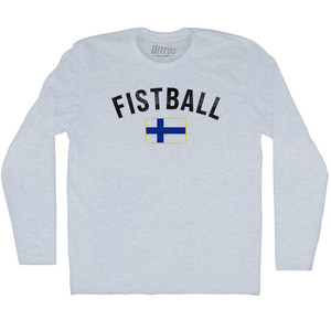 Finland Fistball Country Flag Adult Tri-Blend Long Sleeve T-shirt - Athletic White Finland Fistball Country Flag Adult Tri-Blend Long Sleeve T-shirt - Athletic White