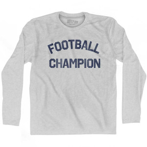 Football Champion Adult Cotton Long Sleeve T-shirt - Grey Heather Football Champion Adult Cotton Long Sleeve T-shirt - Grey Heather