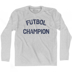 Futbol Champion Adult Cotton Long Sleeve T-shirt - Grey Heather
