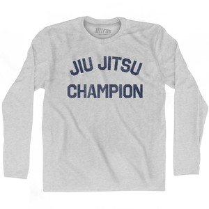 Jiu Jitsu Champion Adult Cotton Long Sleeve T-shirt - Grey Heather