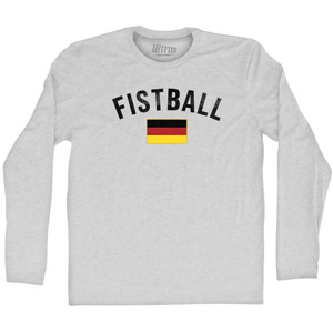 Germany Fistball Country Flag Adult Cotton Long Sleeve T-shirt - Grey Heather Germany Fistball Country Flag Adult Cotton Long Sleeve T-shirt - Grey Heather
