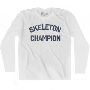 Skeleton Champion Adult Cotton Long Sleeve T-shirt - White