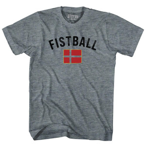 Denmark Fistball Country Flag Youth Tri-Blend T-shirt - Athletic Grey