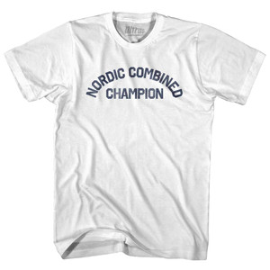 Nordic Combined Champion Adult Cotton T-shirt - White Nordic Combined Champion Adult Cotton T-shirt - White