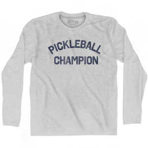 Pickleball Champion Adult Cotton Long Sleeve T-shirt - Grey Heather Pickleball Champion Adult Cotton Long Sleeve T-shirt - Grey Heather