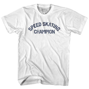 Speed Skating Champion Adult Cotton T-shirt - White Speed Skating Champion Adult Cotton T-shirt - White